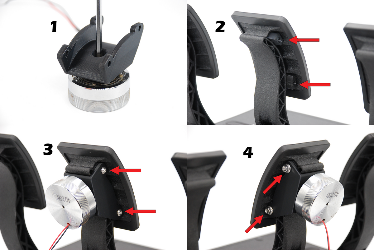 Fanatec CSL Elite Mount for 50mm Transducer Mini Bass Shaker Haptic Motors Pedal Reactor