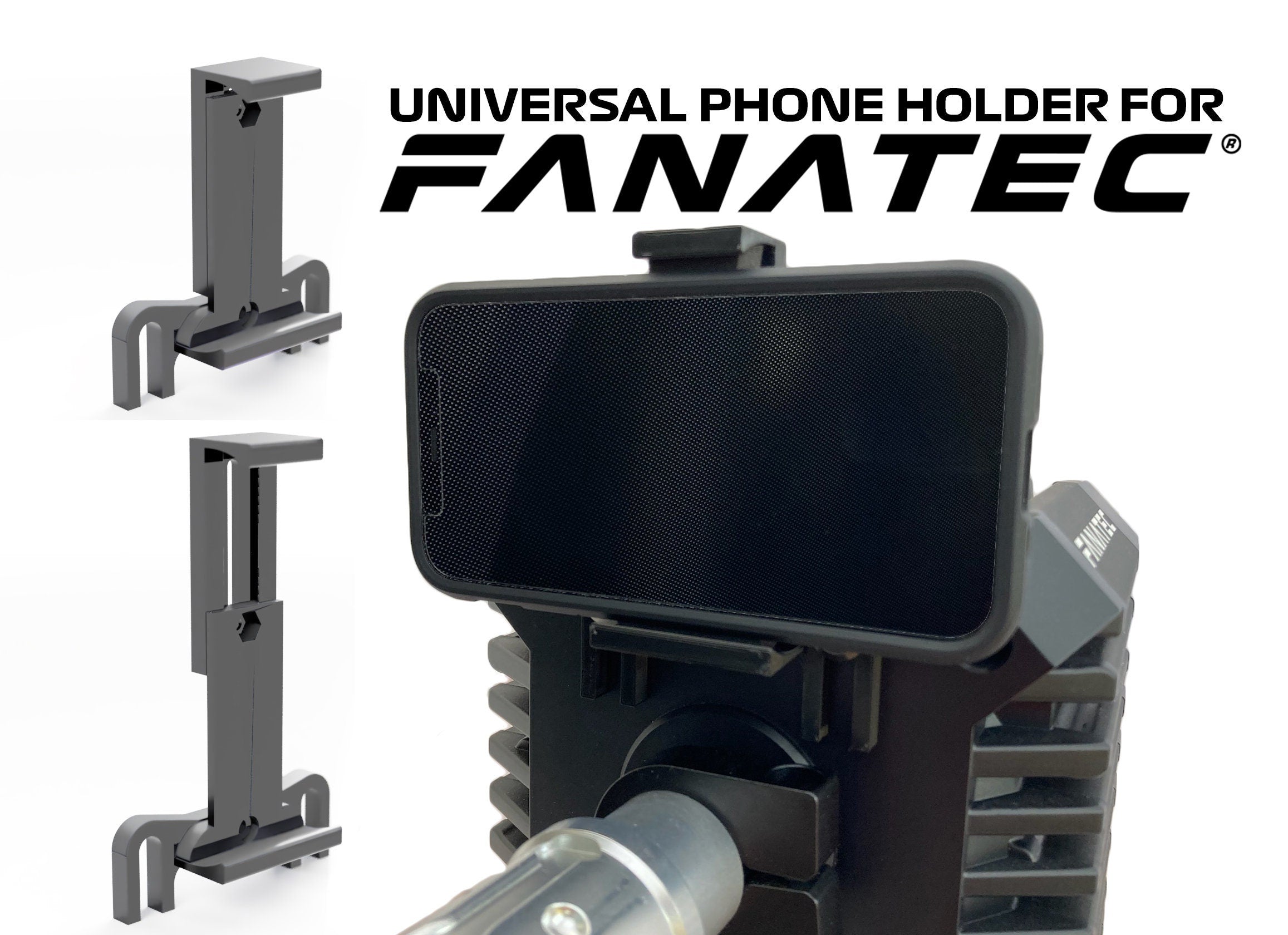 Universal Fanatec Phone Holder - Clubsport, CSL, Podium, DD etc. –  SimRaceMods