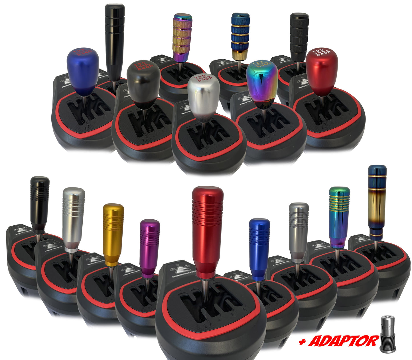 Gear Shifter Knob & Adaptor For Thrustmaster TH8S Sim Racing Mod