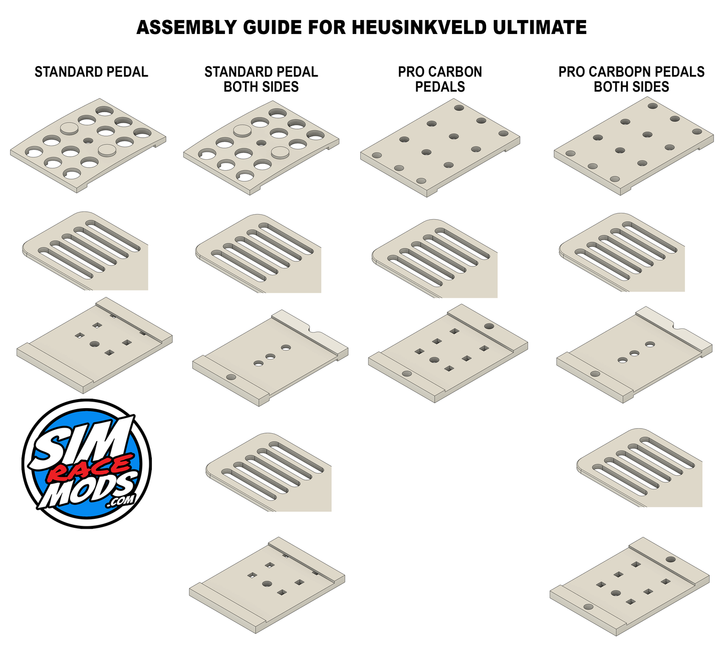 Pedal Side Foot Support Plate for Heusinkveld Ultimate Pedals