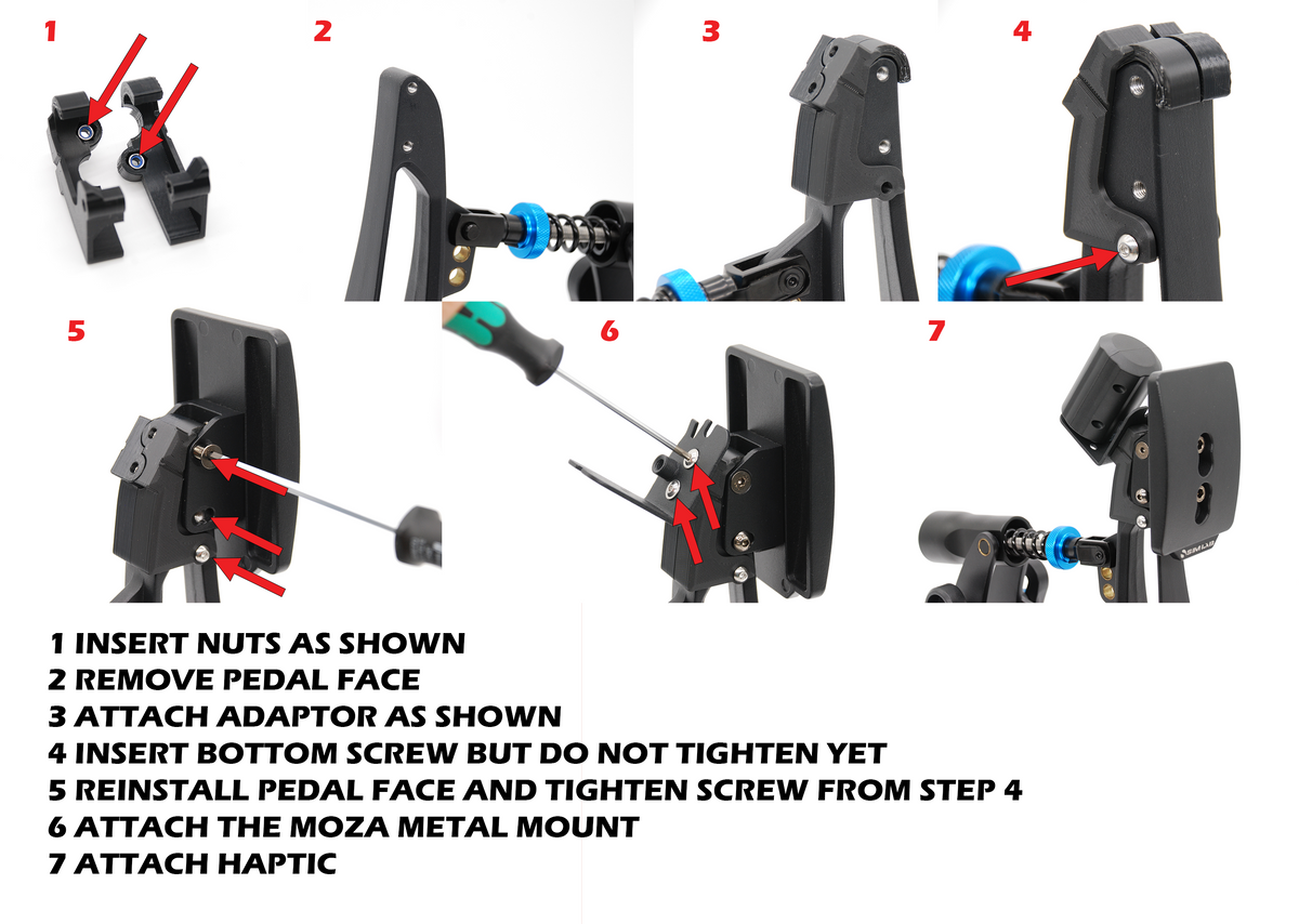 Sim Lab XP1 Mount for MOZA Pedal Haptic Feedback PHF Haptic Motors
