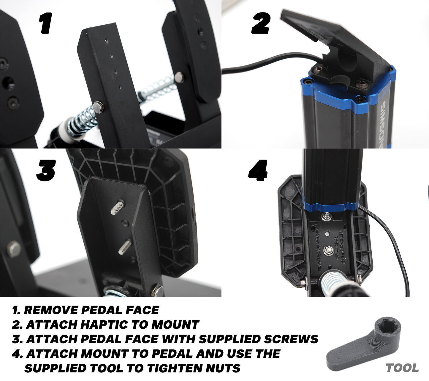 Simsonn VAM Pro Haptic Pedal Reactor Mount For Thrustmaster Raceline Pedals