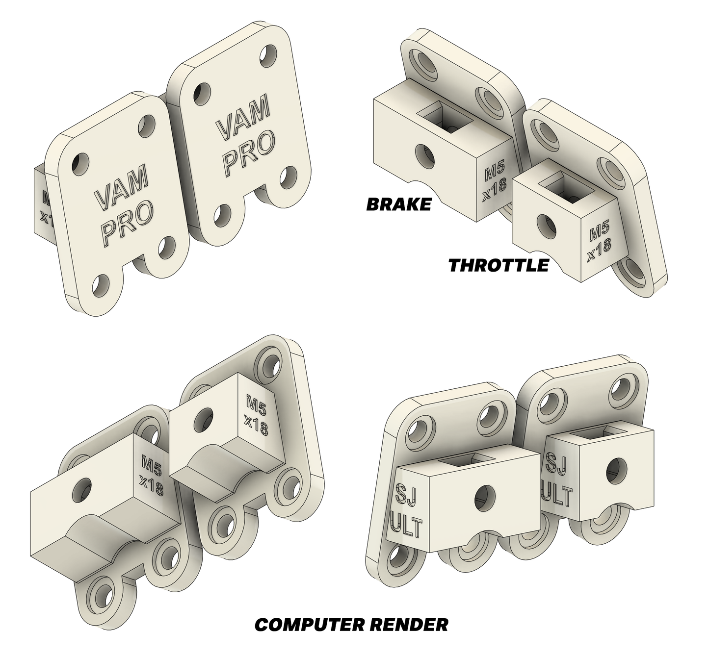 Simsonn VAM Pro Haptic Pedal Reactor Mount For Simsonn Pro Plus Pedals (Pair)