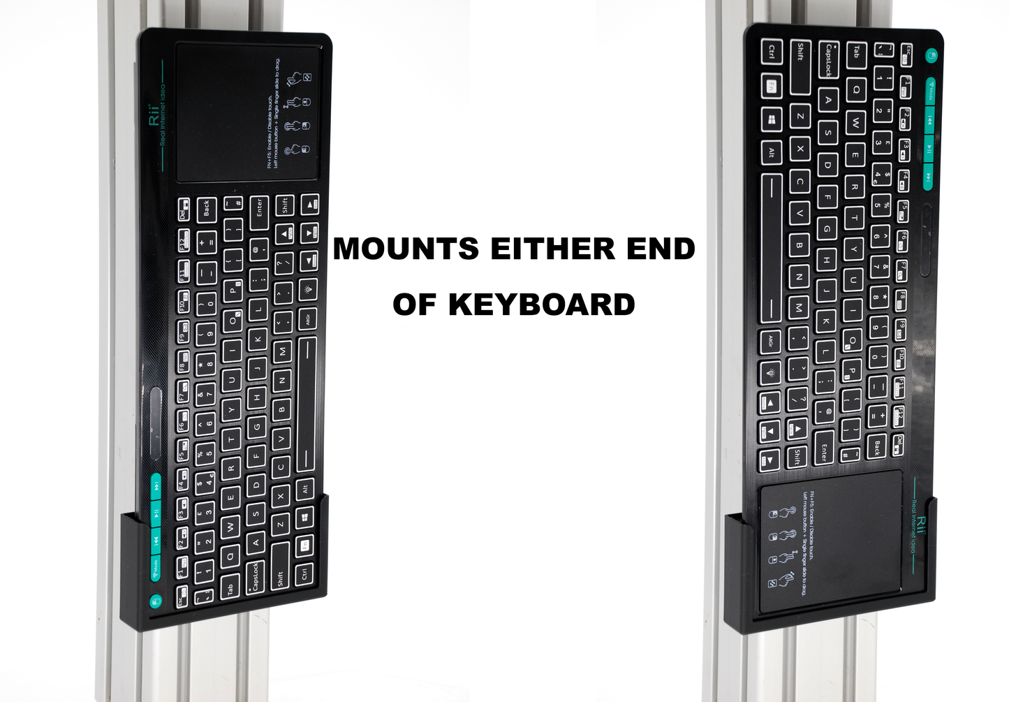 Keyboard Holder for Rii RT518S Wireless Keyboard Sim Rig 8020 Any Surface Mount