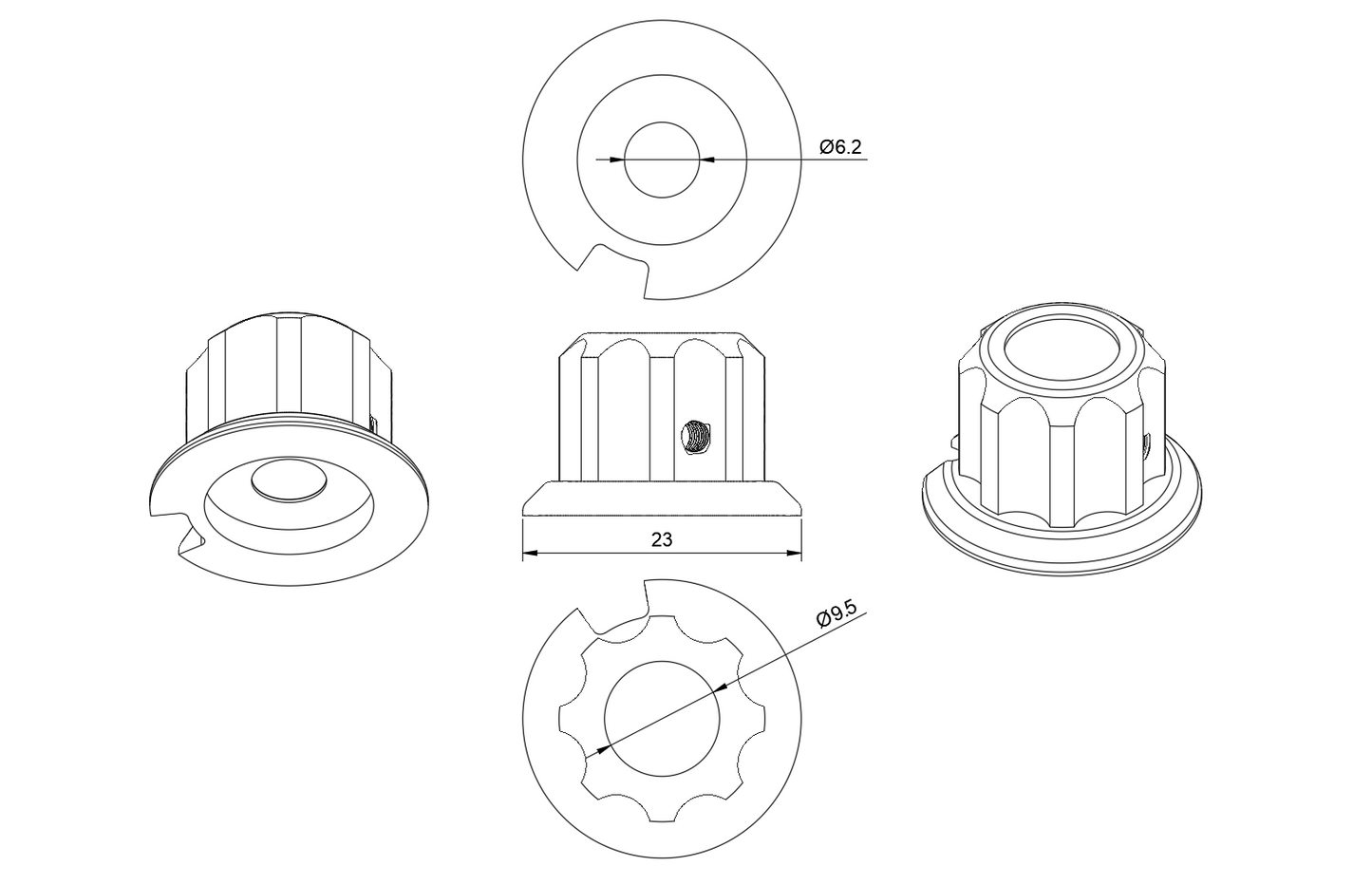 Simagic GT Neo Aluminium Encoder Knobs CNC Machined Anodised