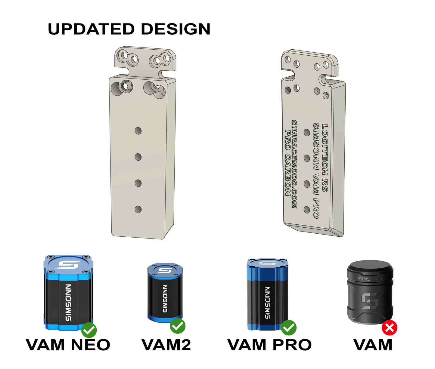 Simsonn VAM Pro, VAM Neo & VAM2 Haptic Pedal Reactor Mount For Logitech G RS Pedals RS50