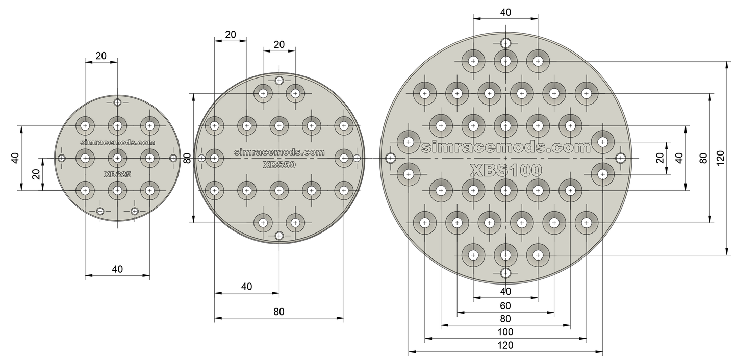 Bass Shaker Mounts for Xcite Audio XBS25 XBS50 XBS100
