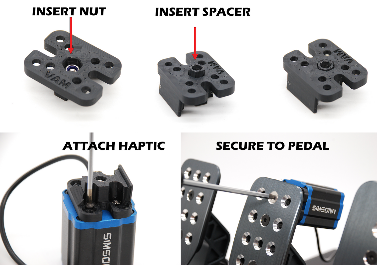 Simsonn VAM Pro VAM2 VAM Neo Haptic Motors Pedal Reactor Mount for Logitech G Pro Pedals