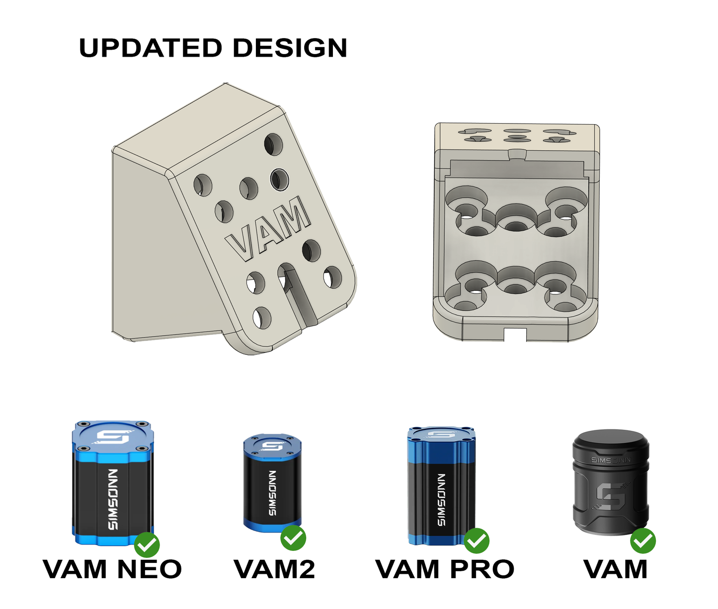 Asetek Mount for Simsonn VAM VAM2 VAM Neo and VAM Pro Haptic Pedal Reactor  - Fits Invicta, Forte and La Prima