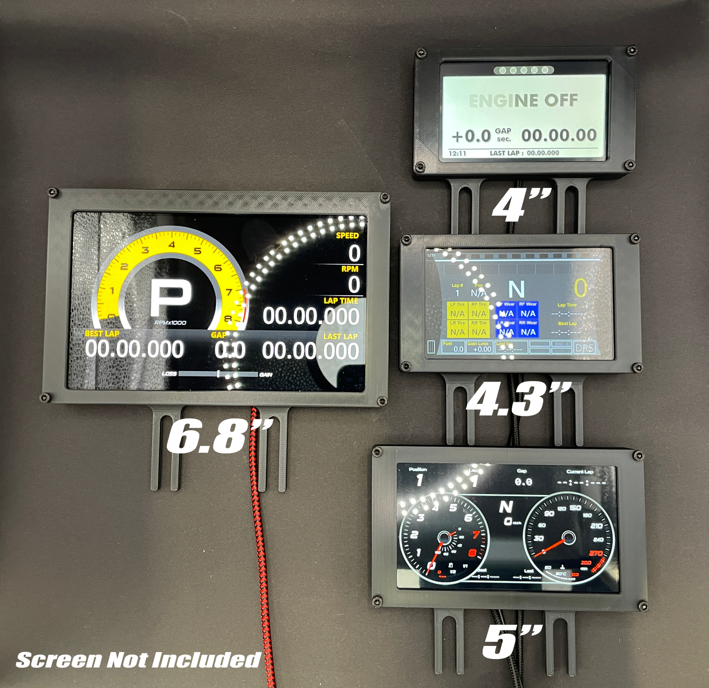 Vocore Screen Cases for Fanatec Wheelbases DD1 DD2 CSL Clubsport GT DD etc. from 4"to 6.8"