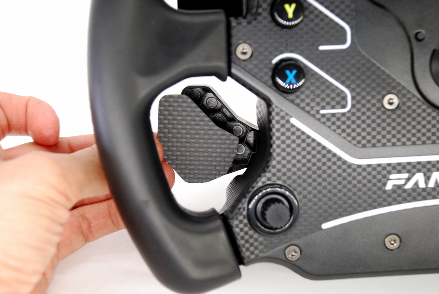 Caches palettes d'embrayage en Carbone véritable pour volant Fanatec Mclaren GT3 CSL Elite x2