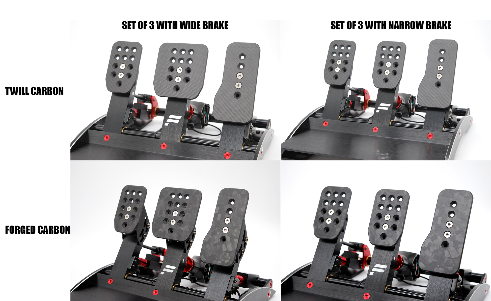 Pro Carbon Pedals - Fanatec Clubsport v3 Carbon Fibre Pedal Faces Pro Carbon Pedals - Fanatec Clubsport v3 Carbon Fibre Pedal Faces