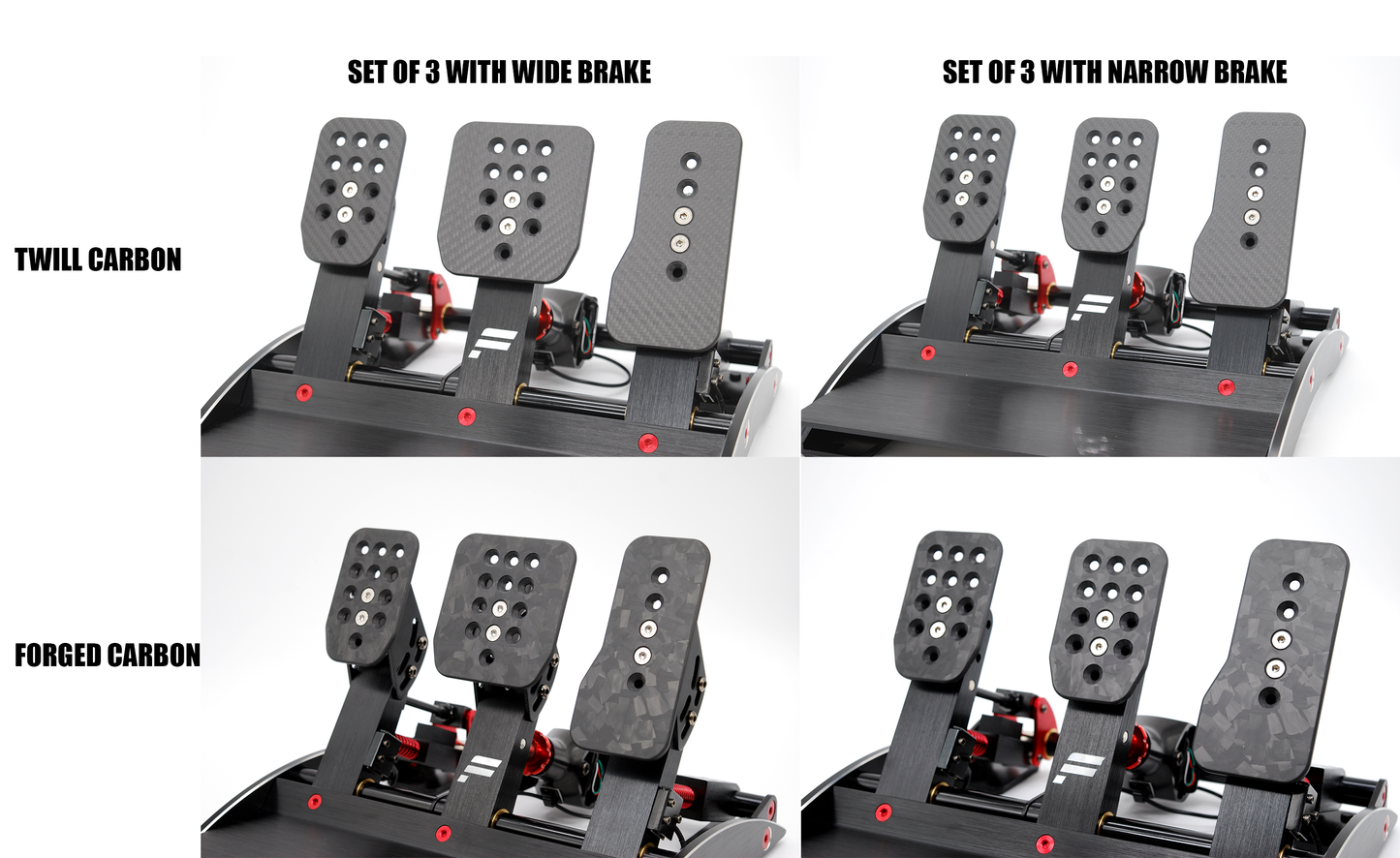 Pro Carbon Pedals - Fanatec Clubsport v3 Carbon Fibre Pedal Faces