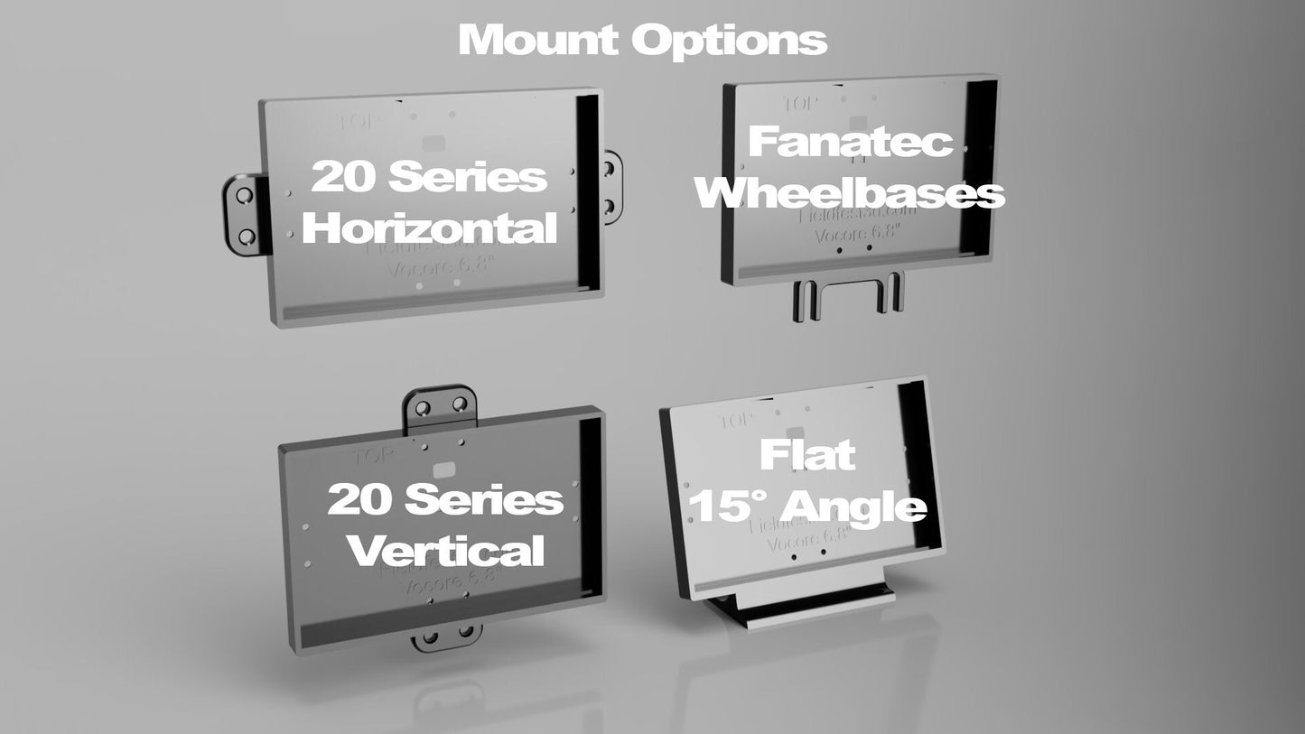 Sim Racing Dashboard Screen Cases Various Mount options Vocore 5" & 6.8" PC Simhub