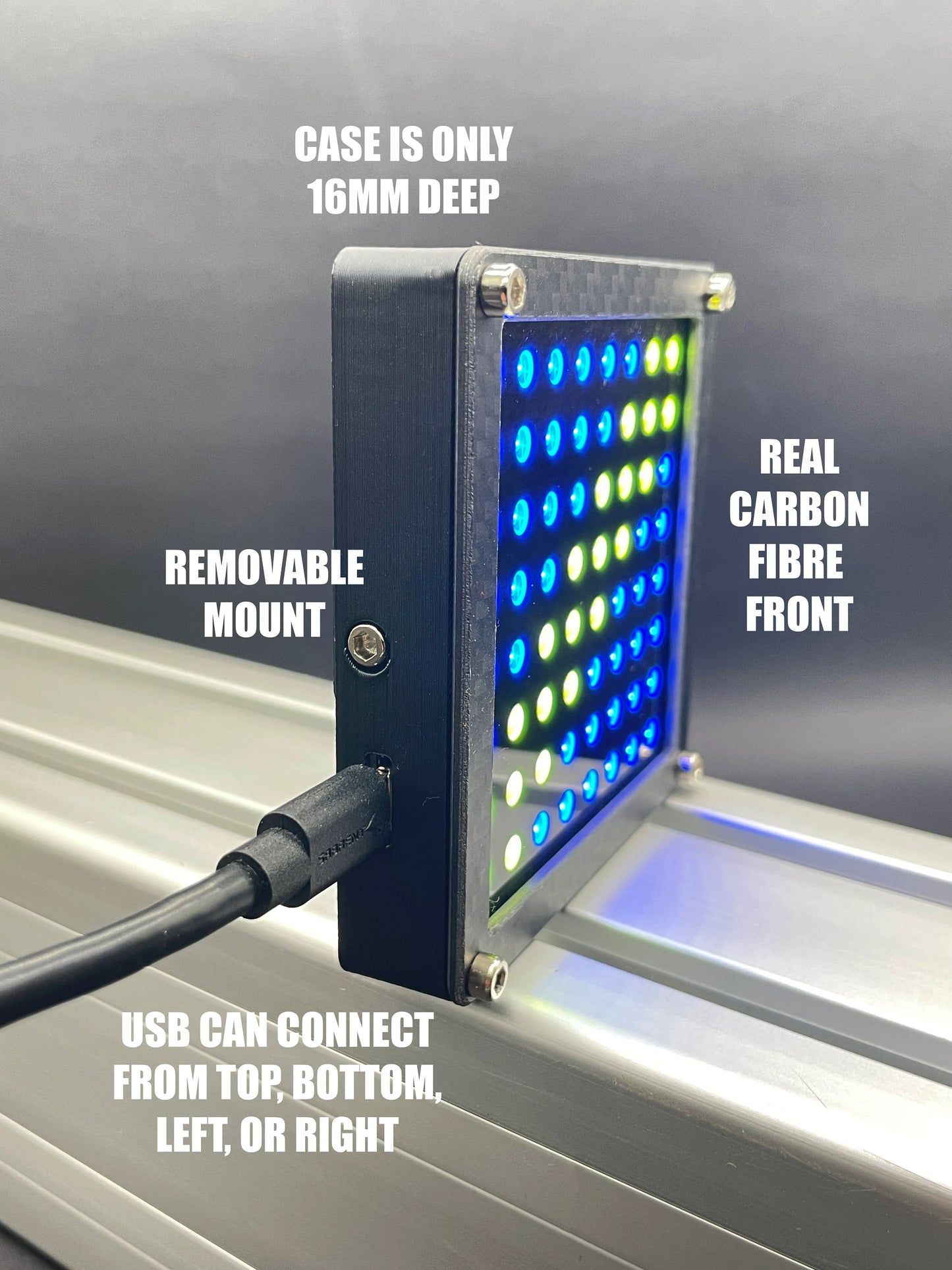 64 LED RGB Matrix for Sim Racing Flags and Gear Indicator - For Simhub, Similar to iFlag