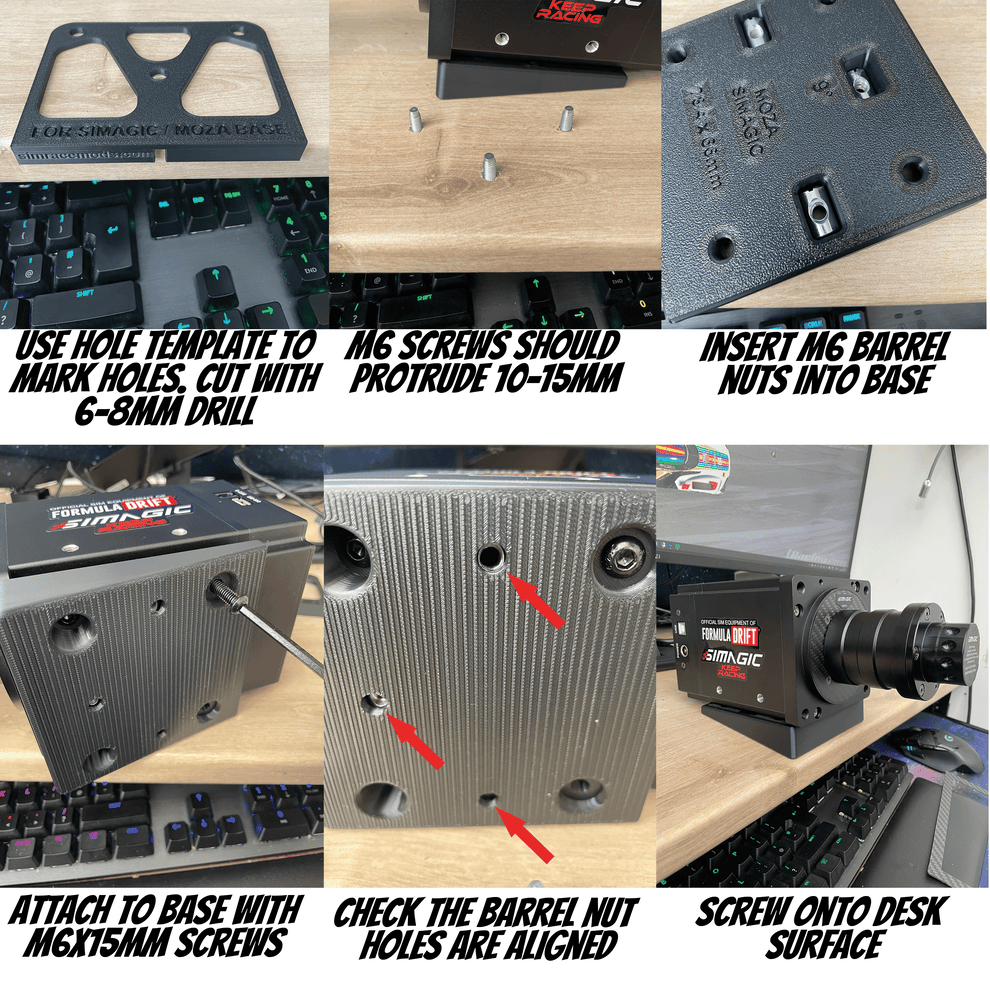 Angled Rig or Desk Mount for Simagic Alpha Mini, Moza R9 and R12 – Sim ...