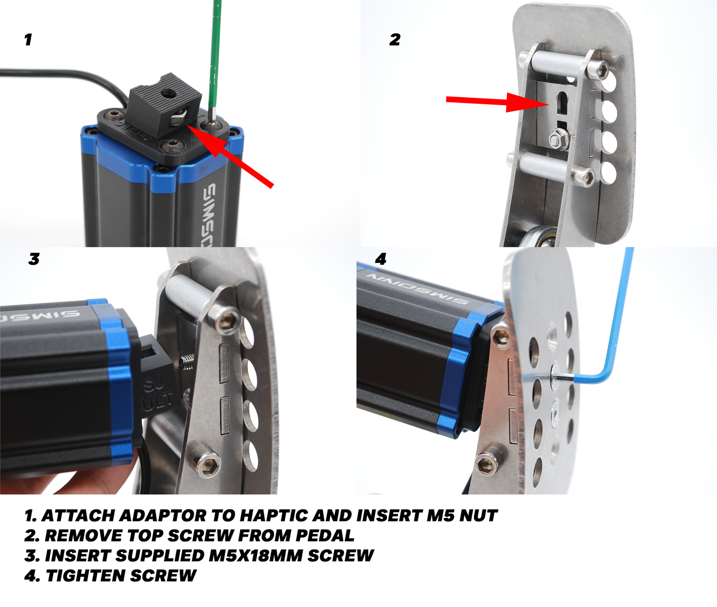 Simsonn VAM Pro Haptic Pedal Reactor Mount For SimJack Ultimate Pedals (Pair)