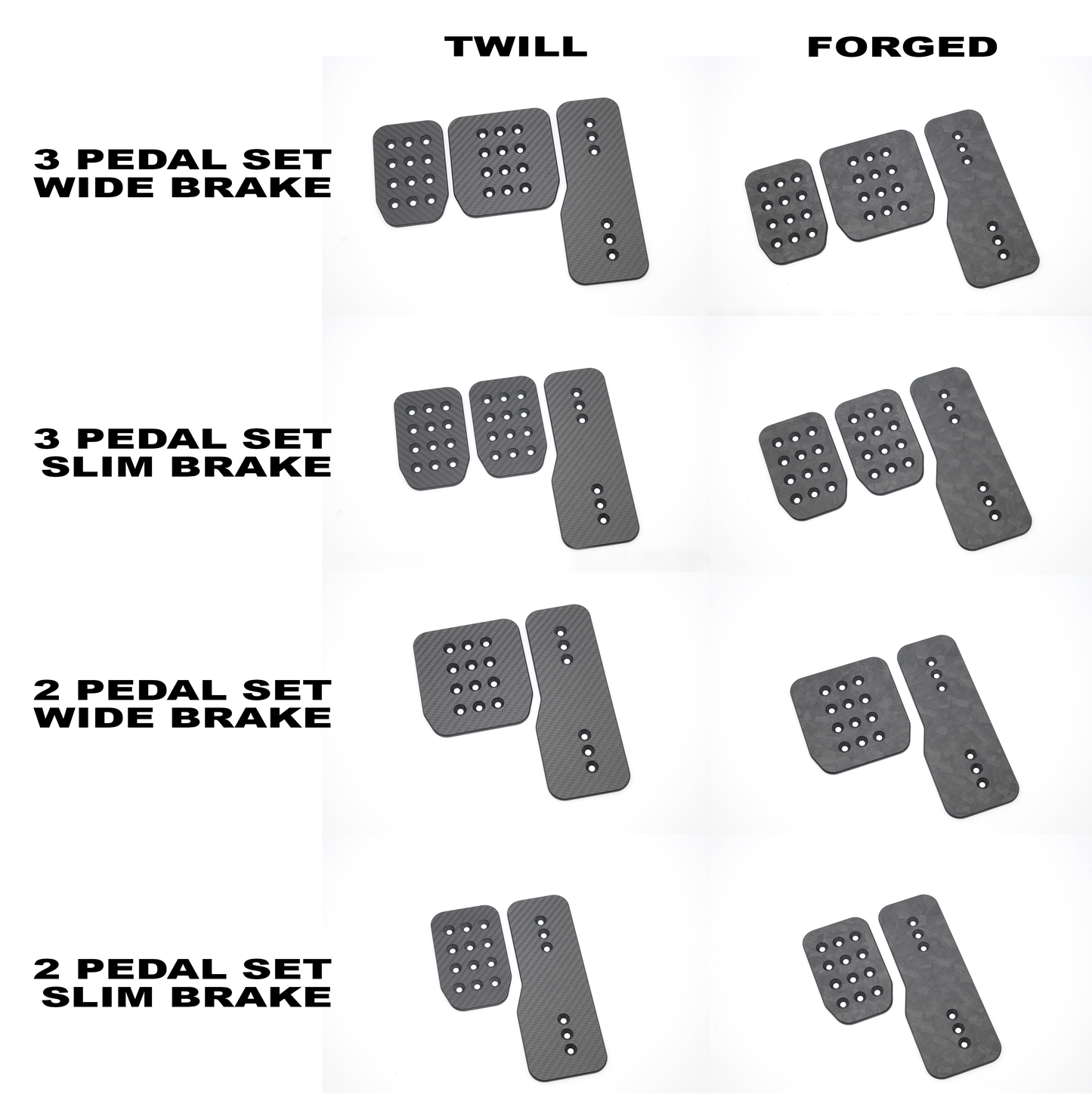 Pro Carbon Pedals - Simsonn Pro X Ultra, Pro Plus & Plus X Pedals Carbon Fibre Pedal Faces