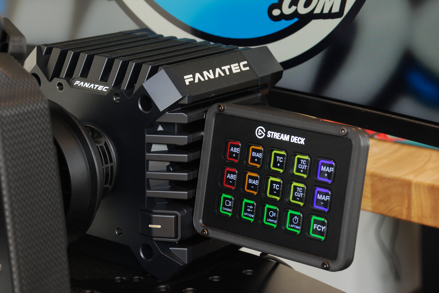 Stream Deck Mount for Fanatec Direct Drive Bases Clubsport, Clubsport+, DD1, DD2, CSL DD & GT DD Pro Wheelbase
