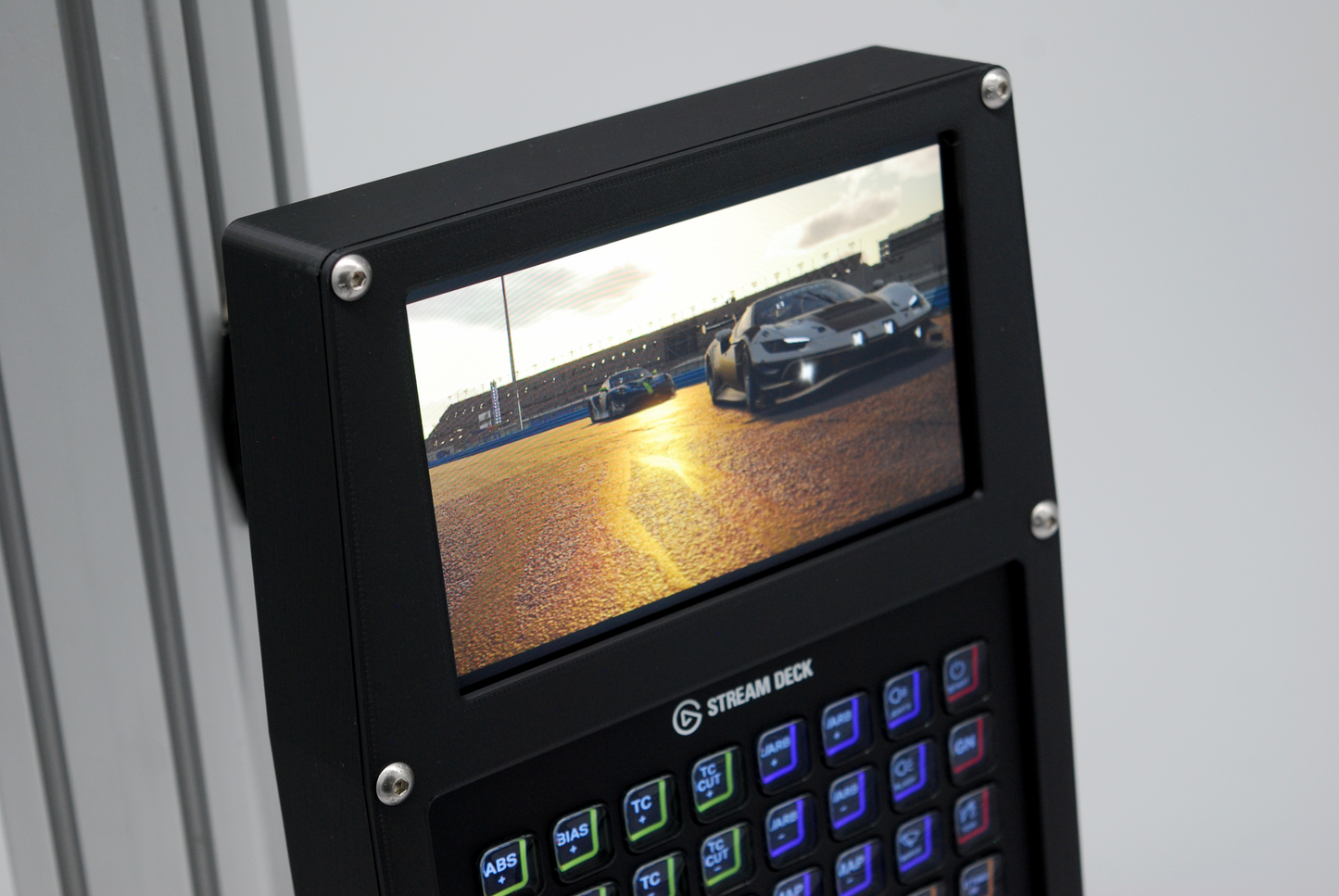 Stream Deck XL and Vocore 6.8" LCD Display Case for Sim Racing
