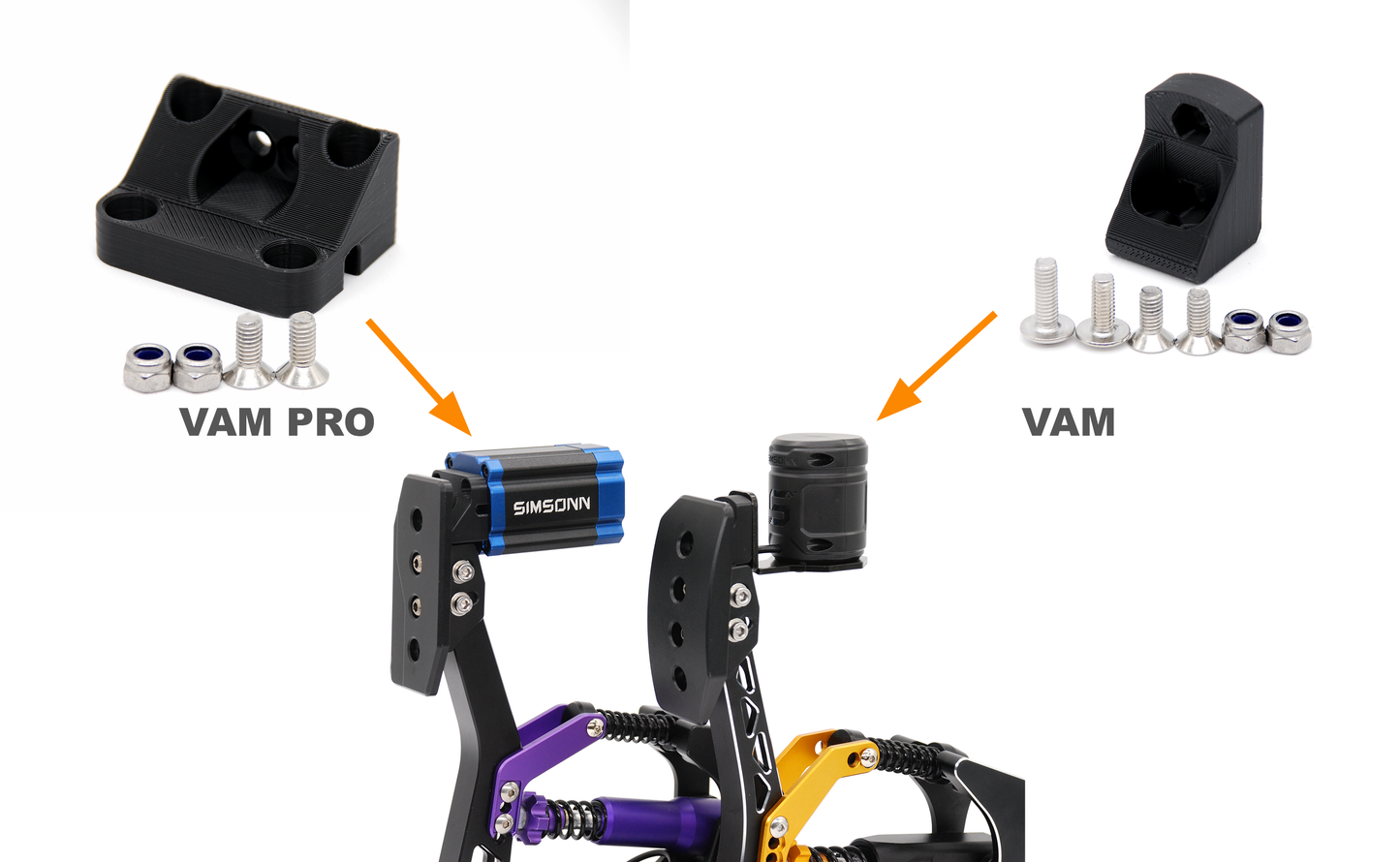 Simsonn VAM and VAM Pro Haptic Pedal Reactor Mount For Conspit CPP Evo Lite and Apex Pedals