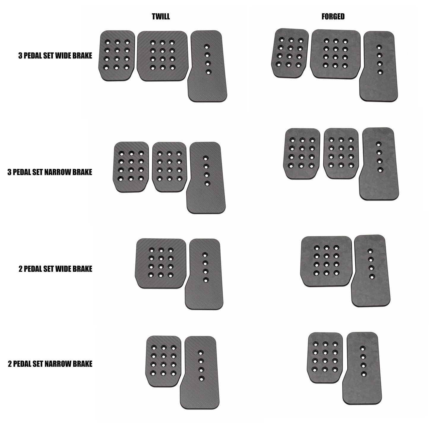 Pro Carbon Pedals - Simagic P500 Carbon Fibre Pedal Faces
