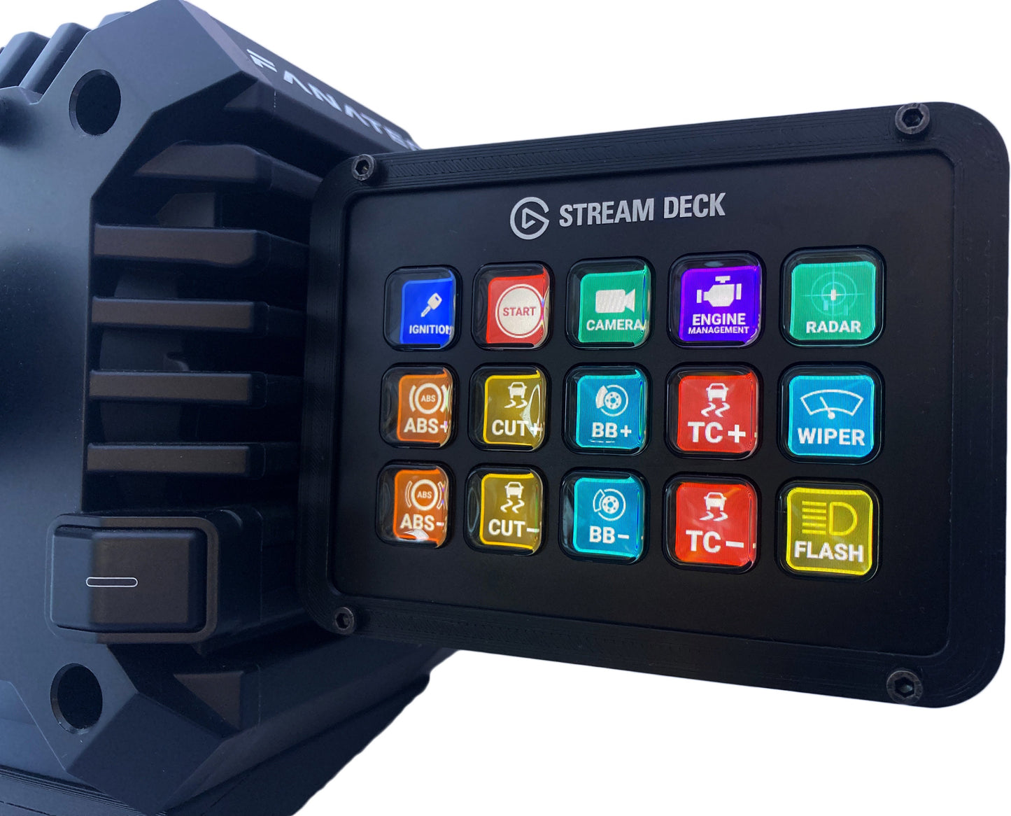 Stream Deck Mount for Fanatec Direct Drive Bases Clubsport, Clubsport+, DD1, DD2, CSL DD & Gran Turismo DD Pro Wheelbase