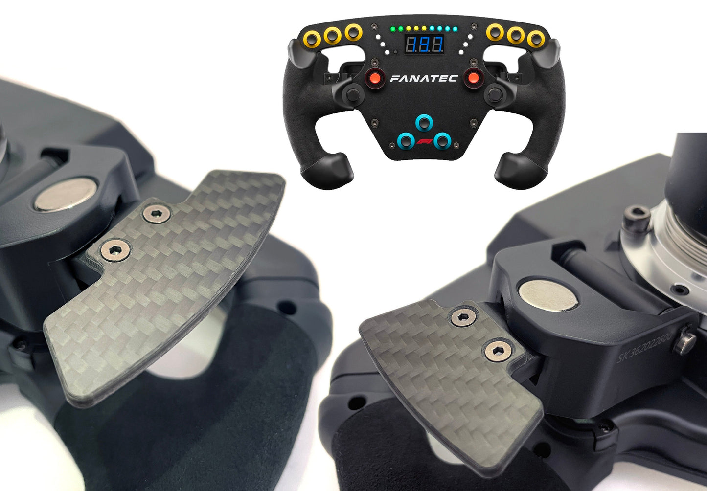 Carbon Fibre Shifter Paddles for Fanatec eSports v2 Carbon Fiber