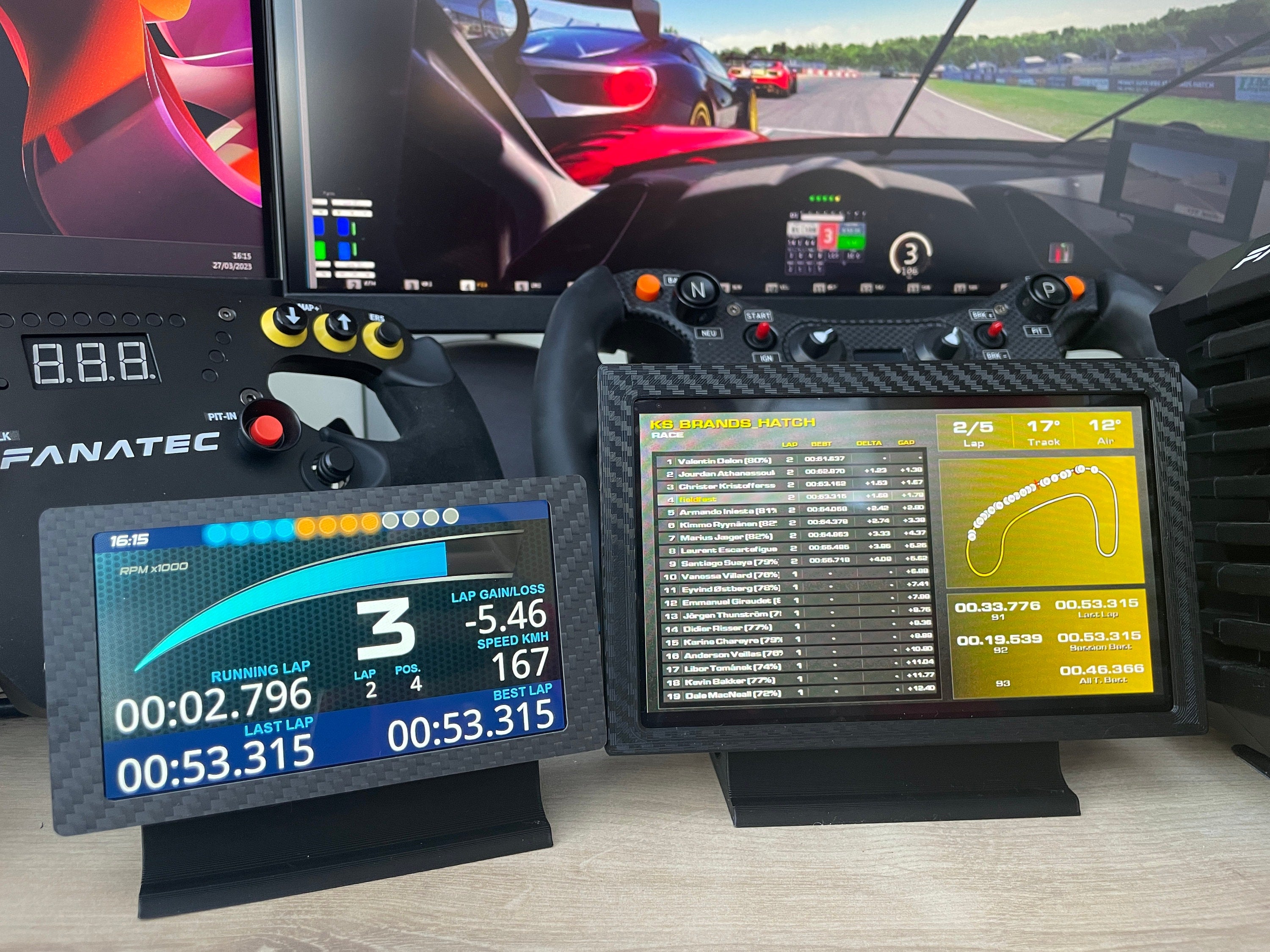 Sim Racing Dashboard Screen Cases Various Mount options Vocore 5