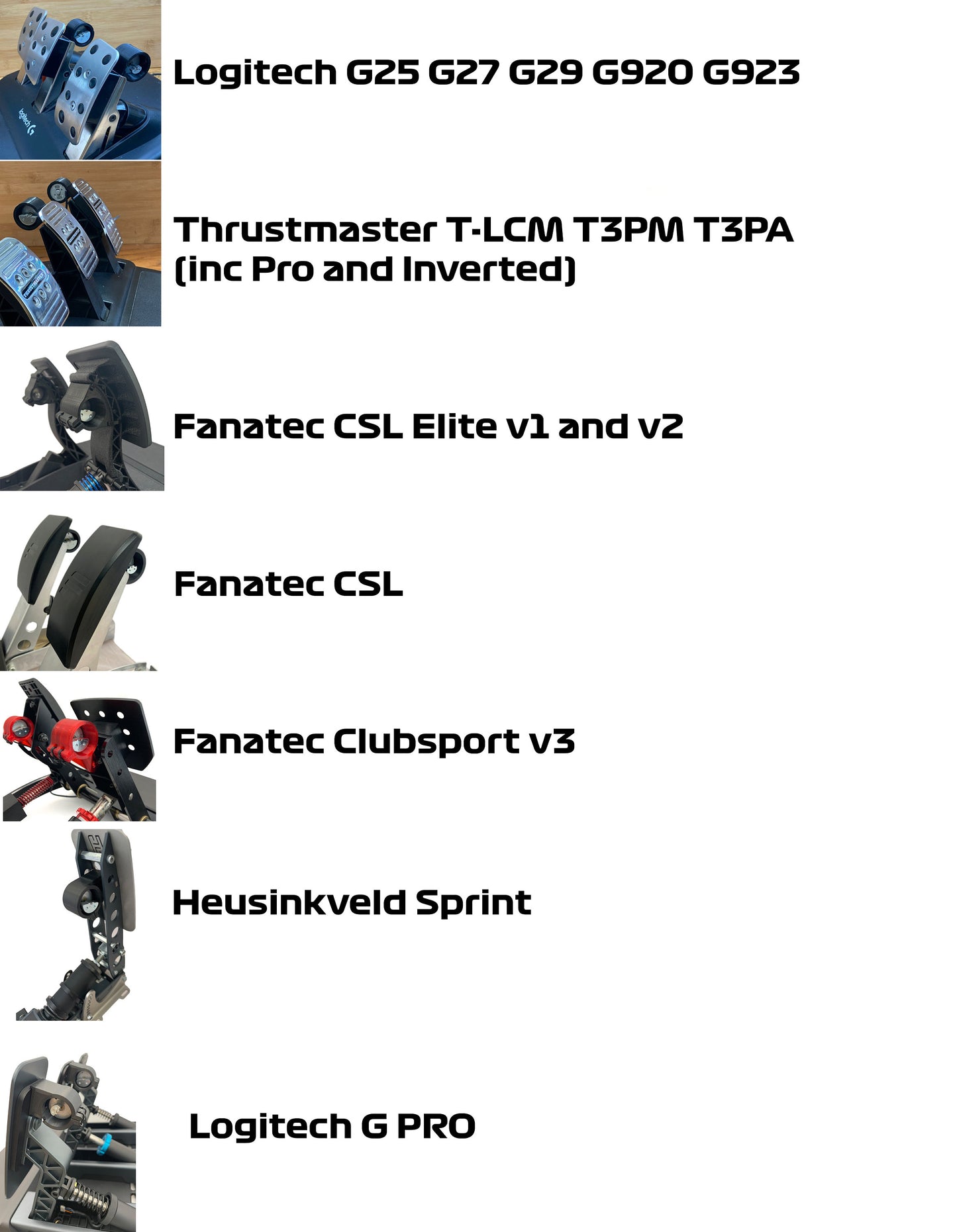 Rumble Kit for Thrustmaster Fanatec Moza and Logitech Pedals T3PA TLCM G25 G27 G29 G920 G923 CSL Elite Clubsport v3 CR-P Heusinkveld Sprint