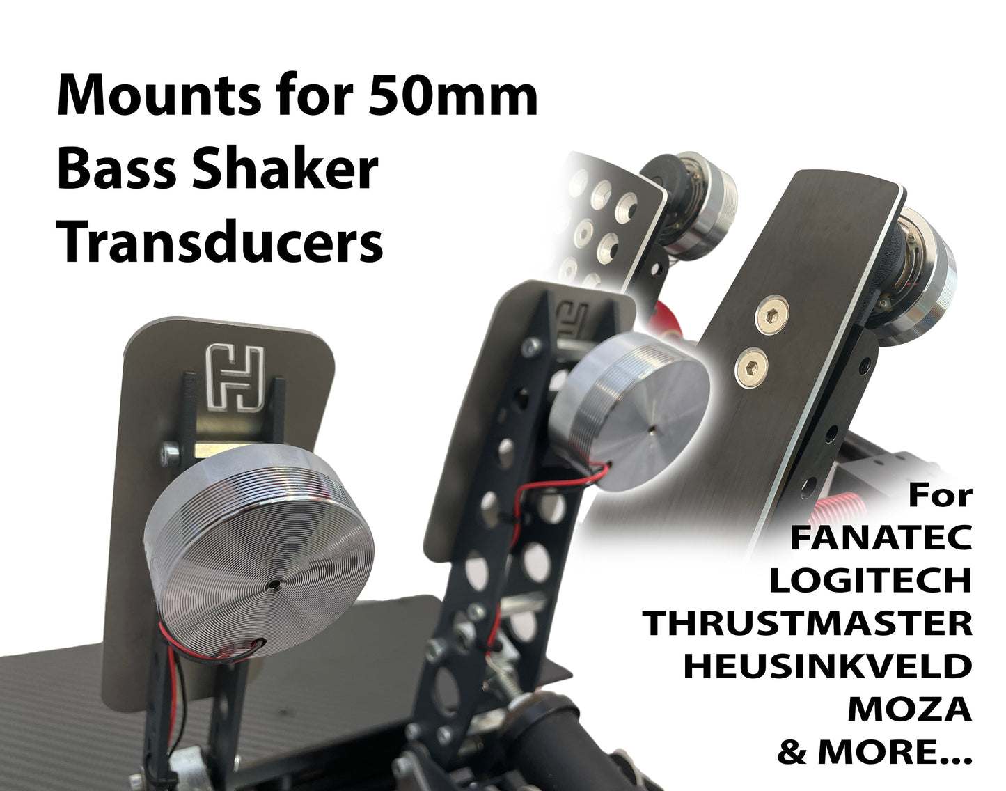 Pedal Mounts for 50MM Resonance Speakers Vibration Bass Shaker Fanatec Heusinkveld Logitech Thrustmaster Moza Simhub